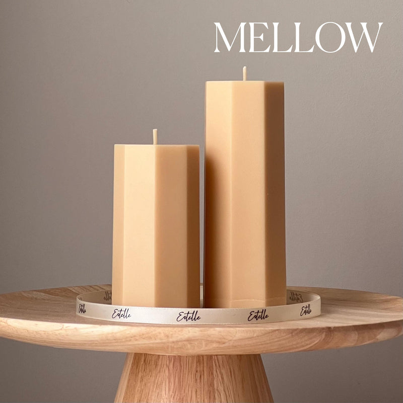 Hexagon Pillar Soy Wax Candle Set | Unscented Decorative Candles-2