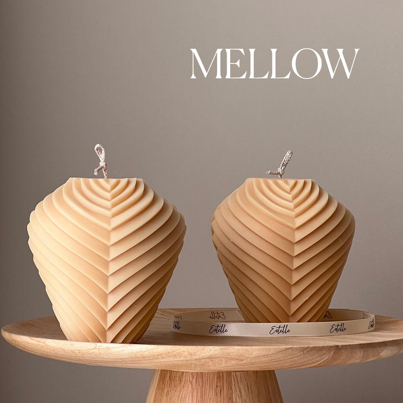 Large Ribbed Candle: Handmade Soy Wax Pillar Candle-5