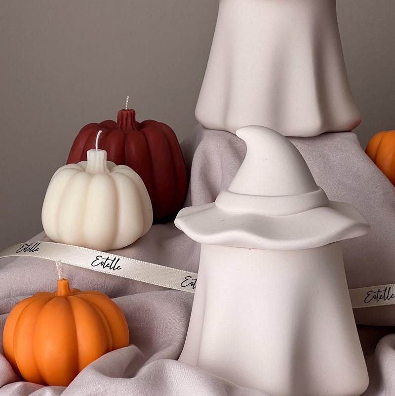 Ghost Jar Soy Candle: Handmade Jesmonite Vessel, Autumn Scent-3