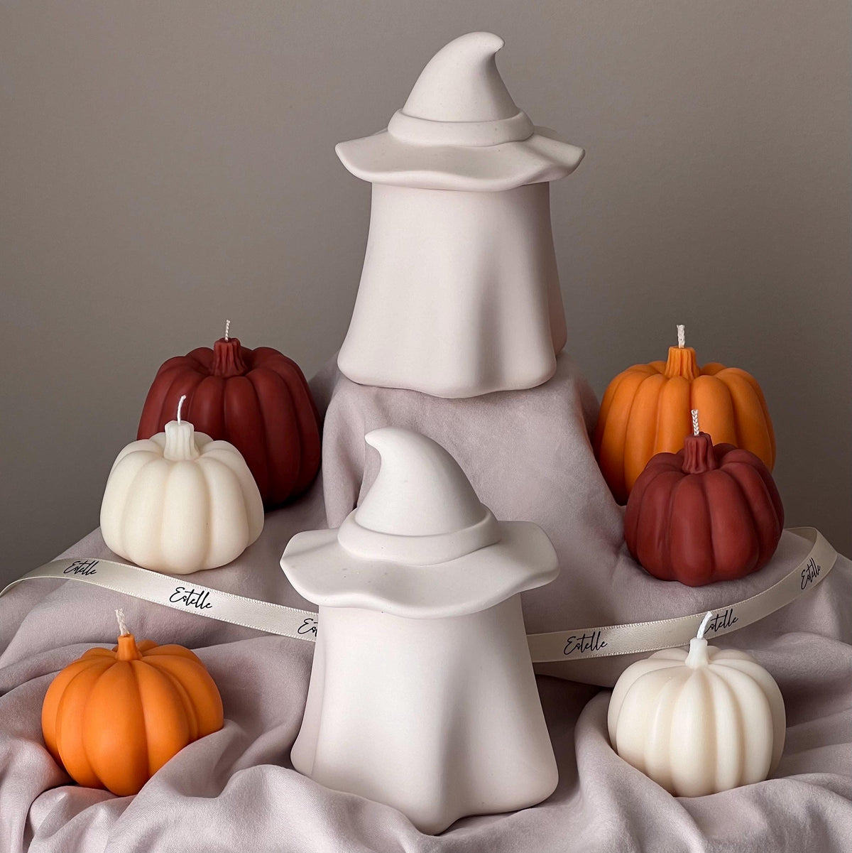Ghost Jar Soy Candle: Handmade Jesmonite Vessel, Autumn Scent-5
