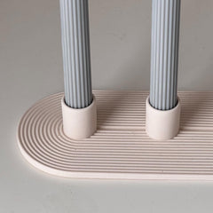 Geometric Jesmonite Candlestick Holder: Minimalist 3-Candle Centerpiece-2
