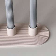 Geometric Jesmonite Candlestick Holder: Minimalist 3-Candle Centerpiece-3