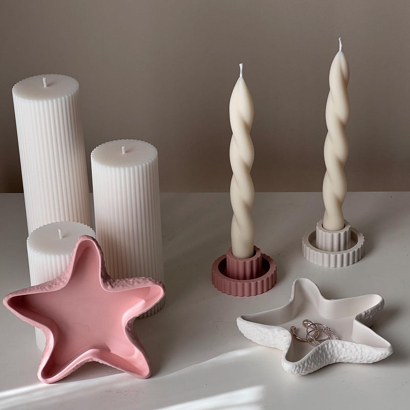 Starfish Jesmonite Jewelry Dish: Scandi Home Decor Tray-1