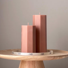 Hexagon Pillar Soy Wax Candle Set | Unscented Decorative Candles-1