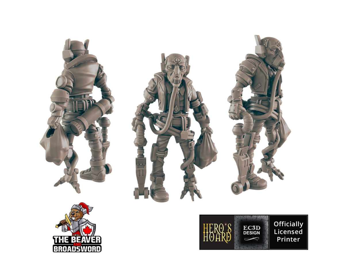 Sci-fi Amputee Traveler mini - EC3D | Legion | Cyberpunk | Starfinder | Futuristic | Cybernetic | Male | VR | Sci-Fi | 28mm | 32mm Infinity-2