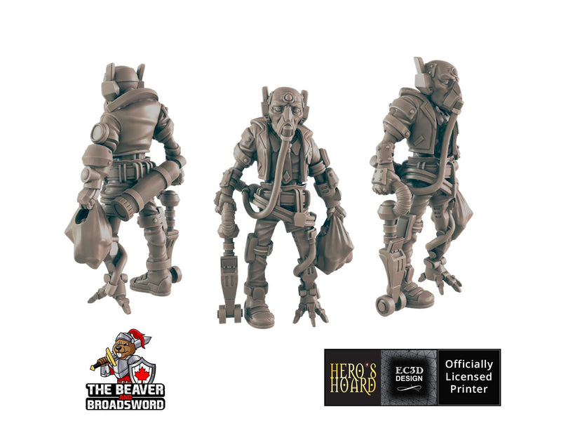 Sci-fi Amputee Traveler mini - EC3D | Legion | Cyberpunk | Starfinder | Futuristic | Cybernetic | Male | VR | Sci-Fi | 28mm | 32mm Infinity-2