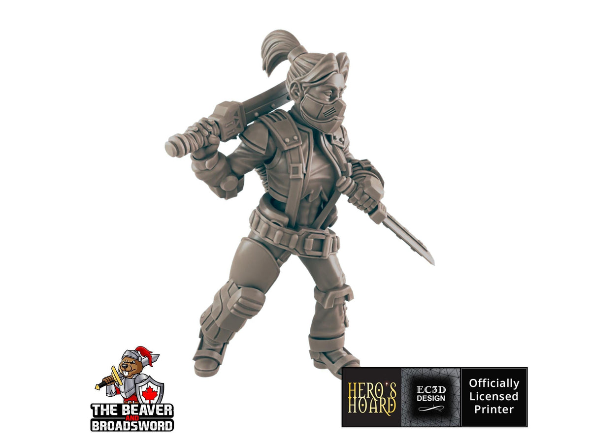 Bladesinger Sci-fi Mini - EC3D | Legion | Cyberpunk | Starfinder | Scifi | Futuristic | Cybernetic | Female |  28mm | 32mm Infinity