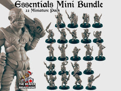 dnd essential Monster Mini Pack 2 - 22 Miniatures! - EC3D, Pathfinder 2E, Kobold, Orc, Gnoll, Bandit, Goblin | 32mm | TTRPG | Wargaming-1