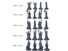 5 Cultist Miniature Pack - EC3D | DnD | Cult | Monster | Ritual | Underdark | 32mm | Pathfinder | commoner | TTRPG | Wargaming-2