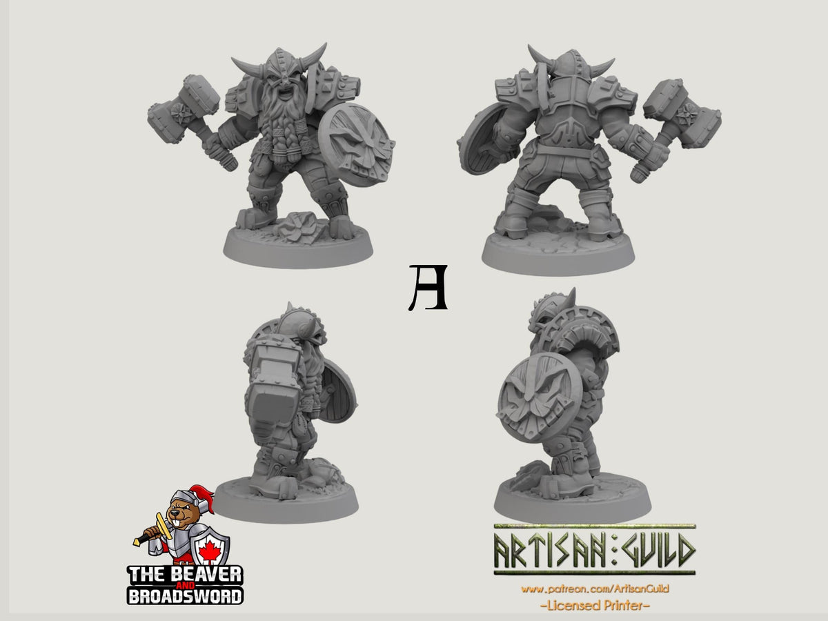 Dwarven Defenders 6 mini set - Artisan Guild | DnD | Fighter | Barbarian | Dwarf | Cleric | Paladin | Pathfinder, TTRPG, Wargaming-3