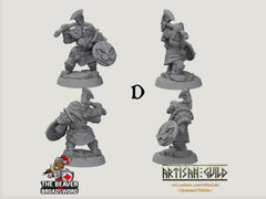 Dwarven Defenders 6 mini set - Artisan Guild | DnD | Fighter | Barbarian | Dwarf | Cleric | Paladin | Pathfinder, TTRPG, Wargaming-6