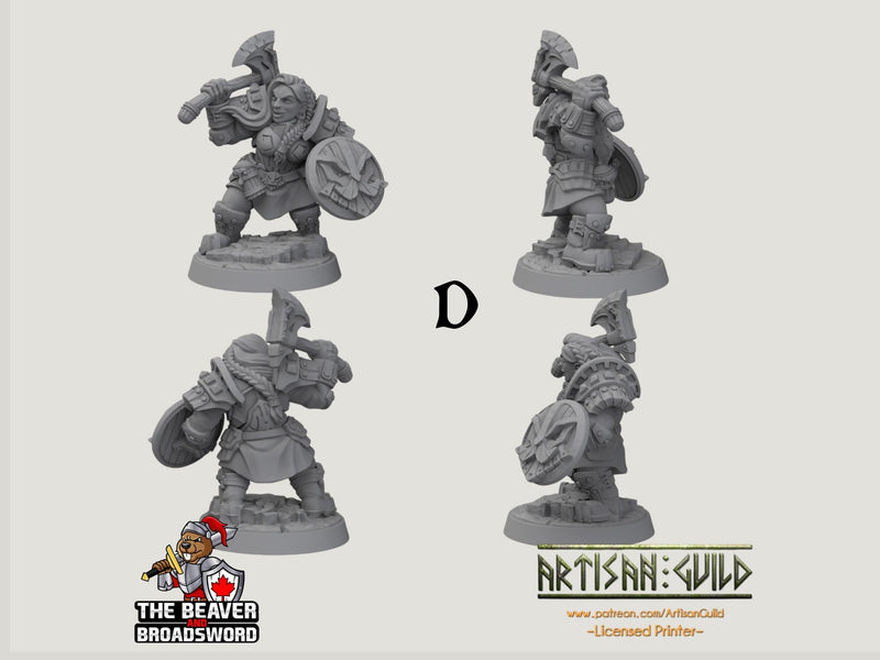 Dwarven Defenders 6 mini set - Artisan Guild | DnD | Fighter | Barbarian | Dwarf | Cleric | Paladin | Pathfinder, TTRPG, Wargaming-6
