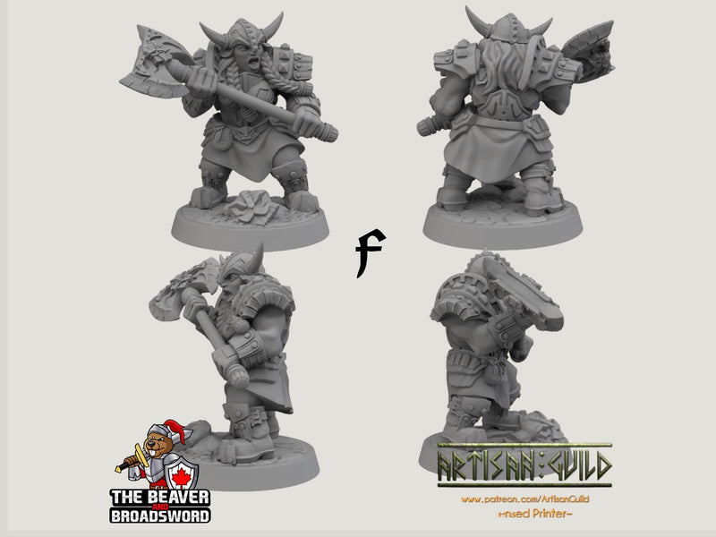 Dwarven Defenders 6 mini set - Artisan Guild | DnD | Fighter | Barbarian | Dwarf | Cleric | Paladin | Pathfinder, TTRPG, Wargaming-8