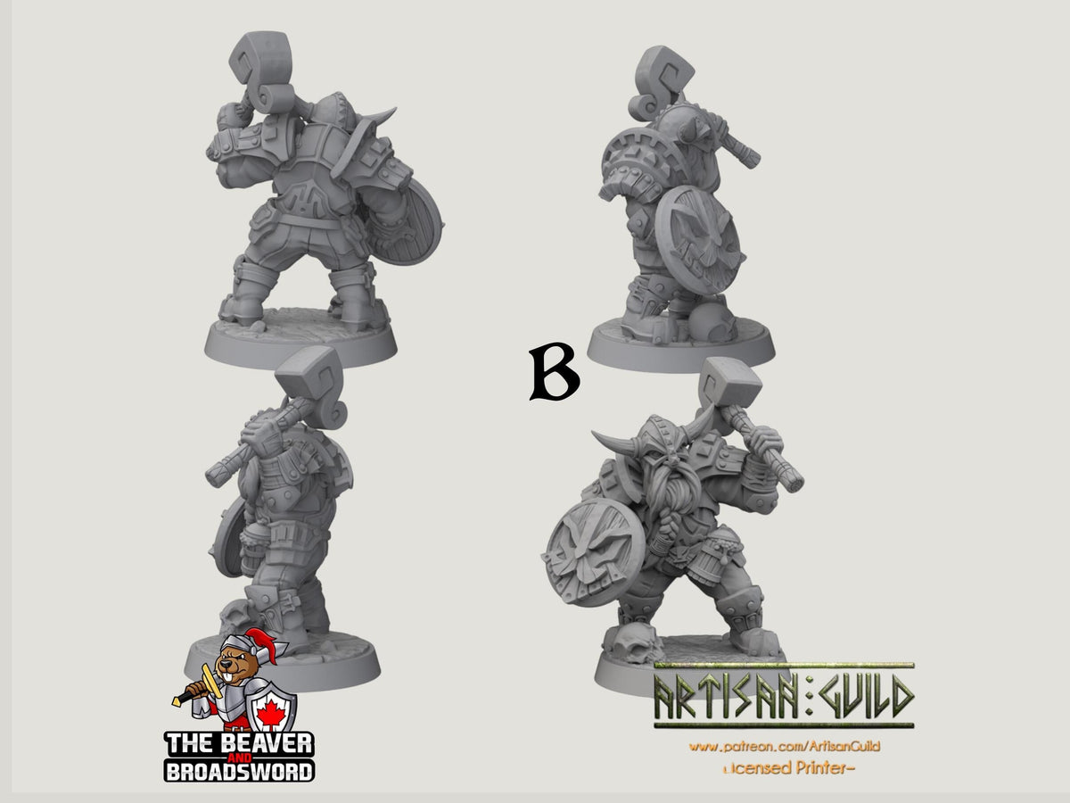 Dwarven Defenders 6 mini set - Artisan Guild | DnD | Fighter | Barbarian | Dwarf | Cleric | Paladin | Pathfinder, TTRPG, Wargaming-4