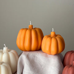 Handmade Pumpkin Soy Wax Candle Set: Autumn Home Decor-3
