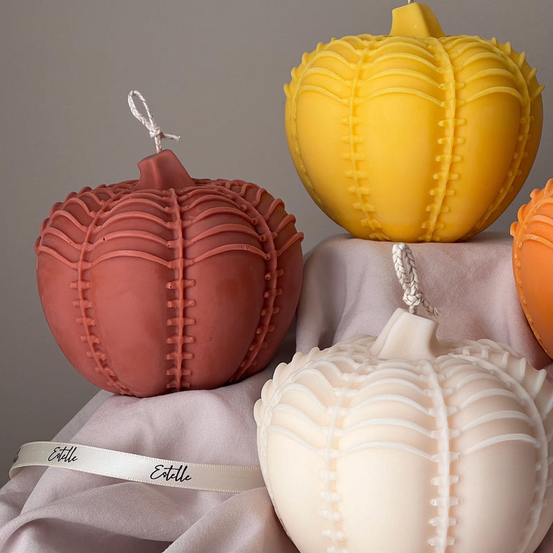 Large Autumn Pumpkin Candle | Hand Poured Soy Wax, Halloween Decor-4