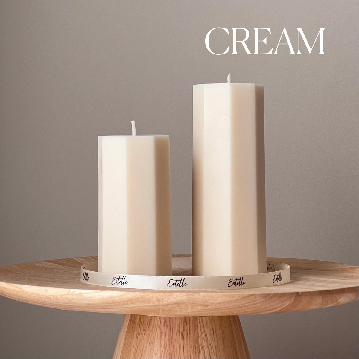 Hexagon Pillar Soy Wax Candle Set | Unscented Decorative Candles-3