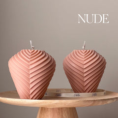 Large Ribbed Candle: Handmade Soy Wax Pillar Candle-3