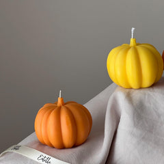Handmade Pumpkin Soy Wax Candle: Autumn Halloween Decor-4