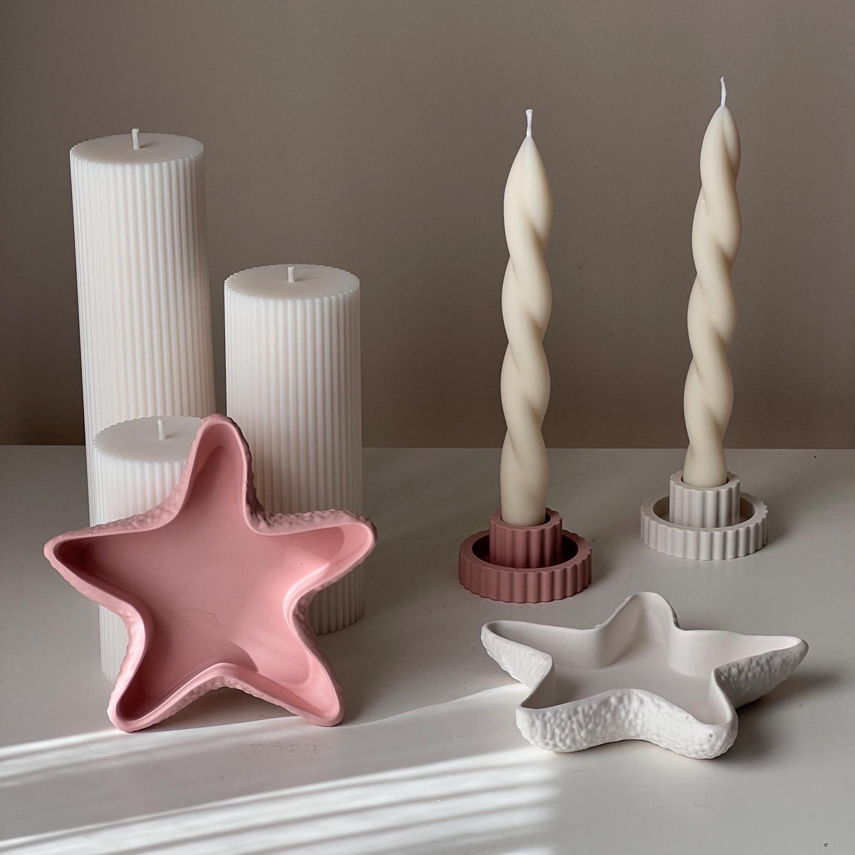 Starfish Jesmonite Jewelry Dish: Scandi Home Decor Tray-4