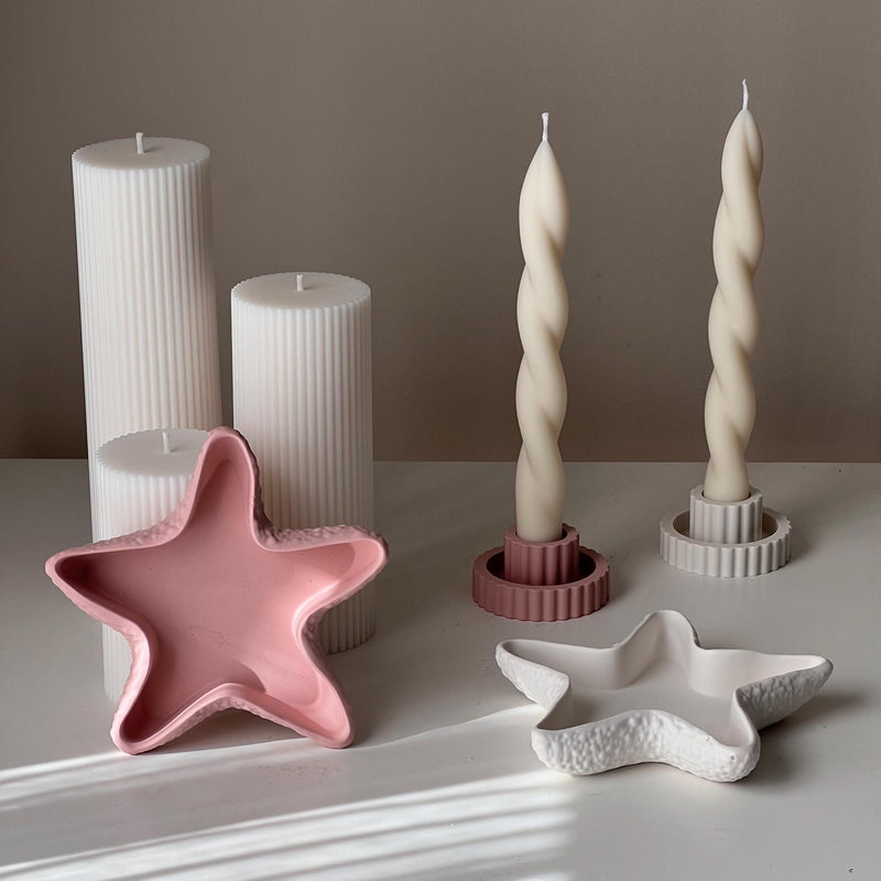 Starfish Jesmonite Jewelry Dish: Scandi Home Decor Tray-4
