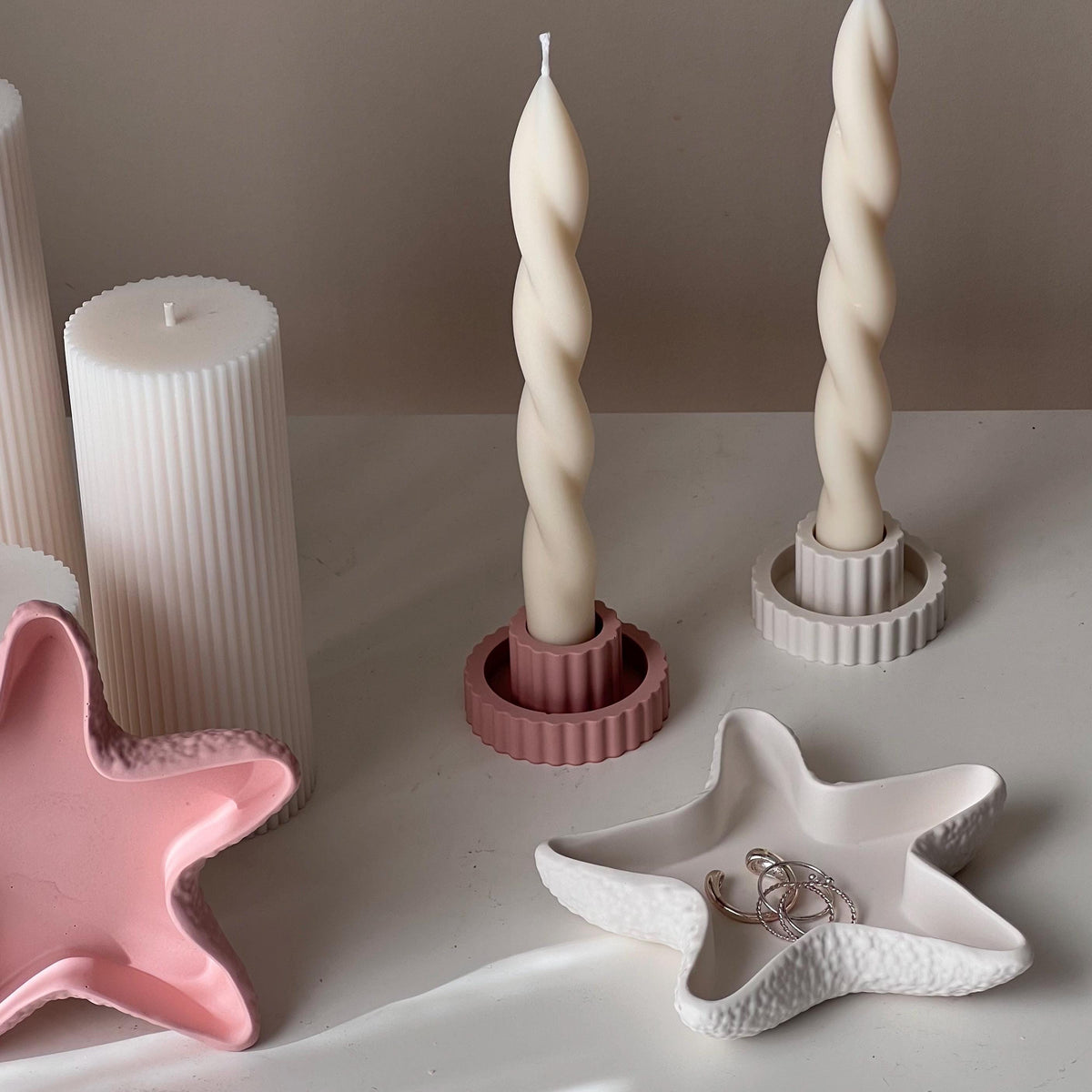 Starfish Jesmonite Jewelry Dish: Scandi Home Decor Tray-5