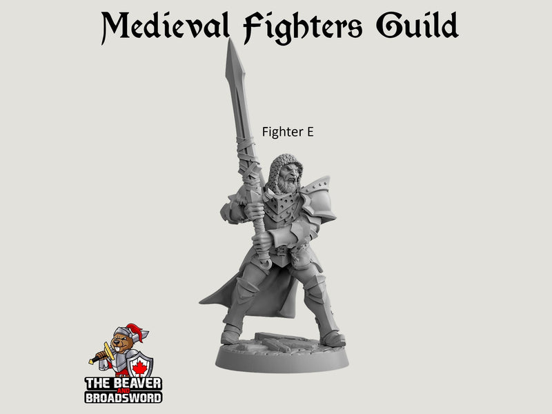 Fighter's Guild dnd mini set - Artisan Guild | Barbarian | Knight | Cleric | Paladin, Pathfinder, TTRPG, Wargaming, Warrior, Human, medieval-7