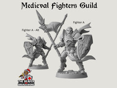 Fighter's Guild dnd mini set - Artisan Guild | Barbarian | Knight | Cleric | Paladin, Pathfinder, TTRPG, Wargaming, Warrior, Human, medieval-3