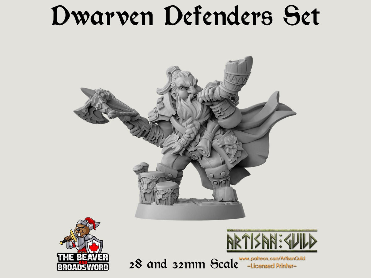 Dwarven Defenders 11 mini set - Artisan Guild | DnD | Fighter | Barbarian | Dwarf | Cleric | Paladin | Pathfinder, TTRPG, Wargaming-6