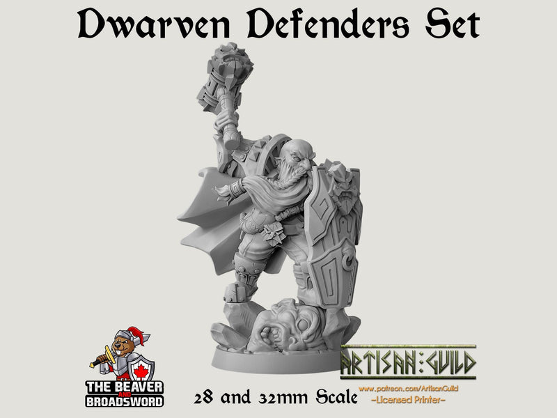 Dwarven Defenders 11 mini set - Artisan Guild | DnD | Fighter | Barbarian | Dwarf | Cleric | Paladin | Pathfinder, TTRPG, Wargaming-4