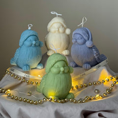 Hand Poured Christmas Bird Soy Candle: Holiday Decor Gift-1