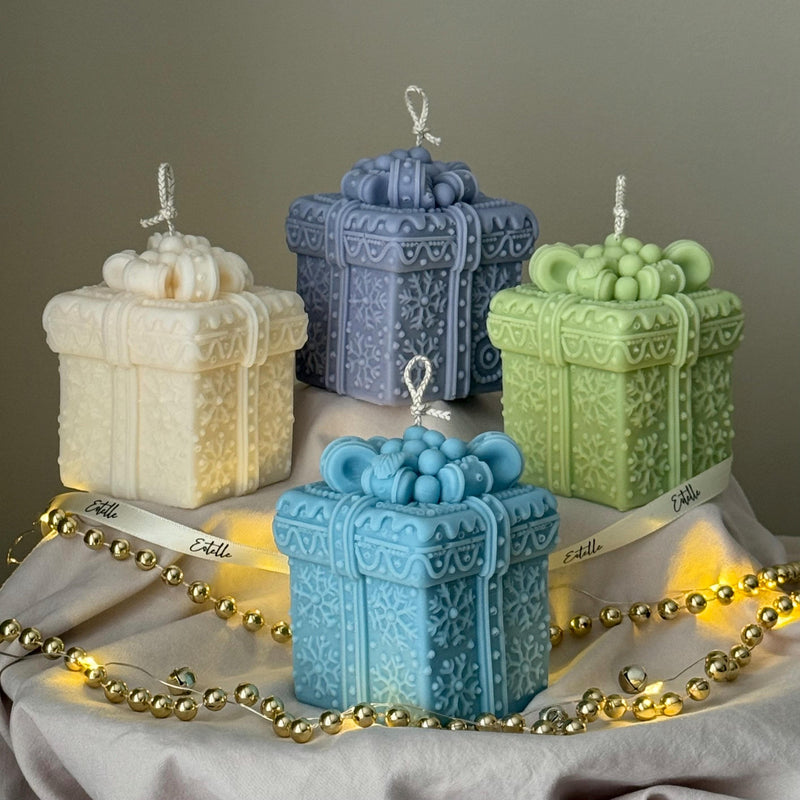 Hand Poured Soy Christmas Gift Box Candle | Festive Decor-1