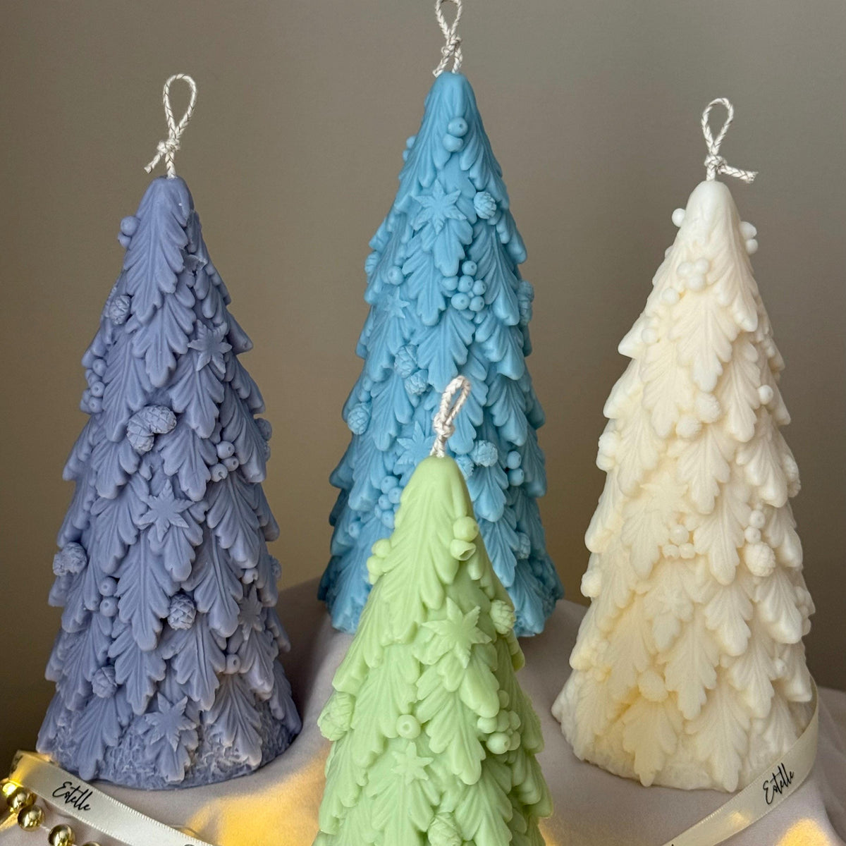 Large Christmas Tree Candle: Hand Poured Soy Wax Festive Decor-5