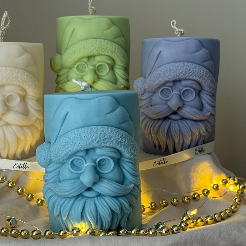 Handmade Santa Claus Soy Candle: Christmas Home Decor-4