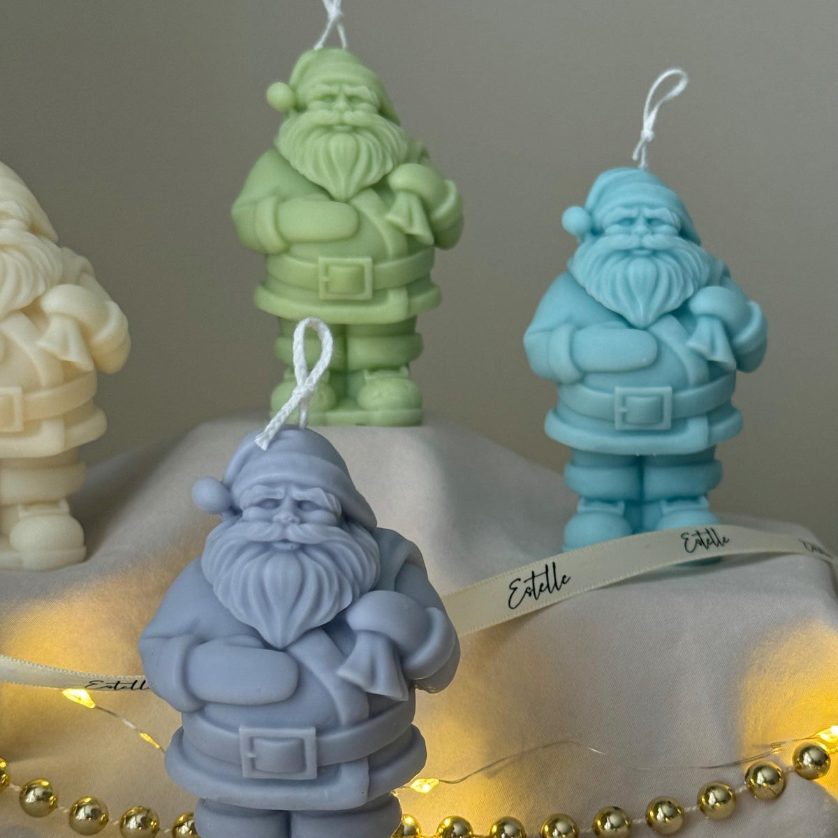 Hand Poured Santa Soy Candle: Christmas Decor Gift-2