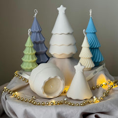 Christmas Tree Jar Soy Candle: Handmade Jesmonite Decor-4
