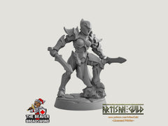 Ashen Alfar Inquisitor C - Dungeons and Dragons | Female | Fighter | Paldin Cleric | Elf Drow DnD 5e Fantasy  Pathfinder 2e 5e Tabletop Mini-2