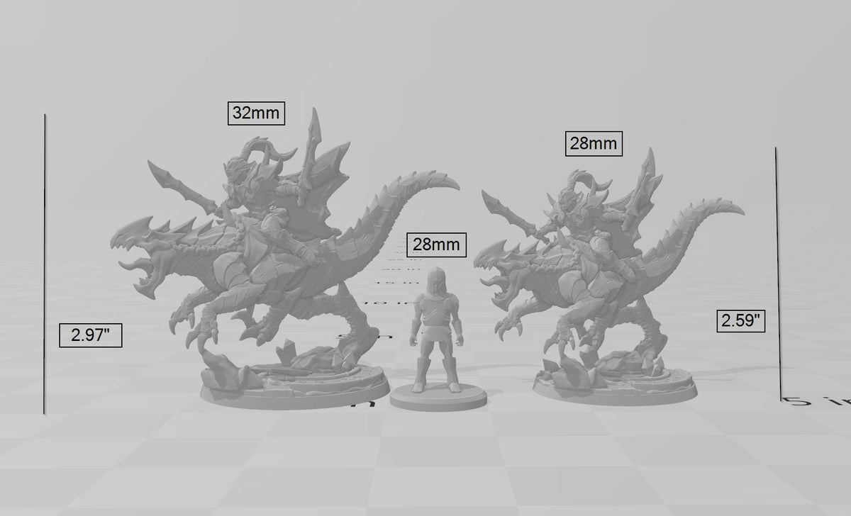 Mounted Khaladas Soulsplitter  DnD mini - Dungeons and Dragons | Male | Fighter | Rogue | Elf Drow DnD 5e Fantasy Pathfinder 2e 5e Tabletop-2