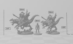 Mounted Khaladas Soulsplitter  DnD mini - Dungeons and Dragons | Male | Fighter | Rogue | Elf Drow DnD 5e Fantasy Pathfinder 2e 5e Tabletop-2