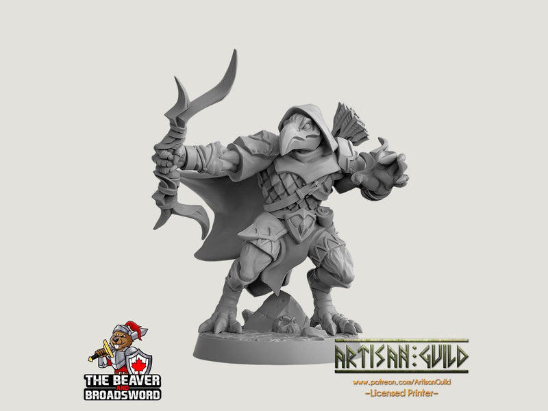 Gryphkin D Ranger, Kenku/Aarakocra premium DnD mini - High Quality Resin Printed 28mm 32mm Tabletop Miniature, Tough Durable Figurine-1