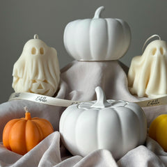 Pumpkin Jar Soy Wax Candle: Handmade Jesmonite Autumn Decor-4