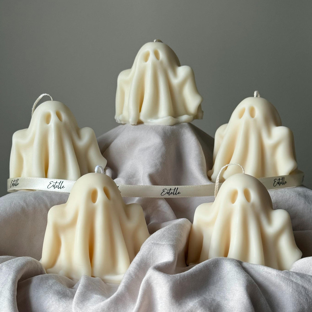 Handmade Halloween Ghost Candle: Sculptural Soy Wax Candle-1