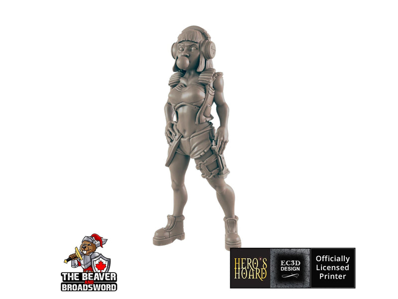 Bubblegum Sally Sci-fi Mini - EC3D | Legion | Cyberpunk | Starfinder | Scifi | Futuristic | Cybernetic | Female | VR |  28mm | 32mm Infinity-1