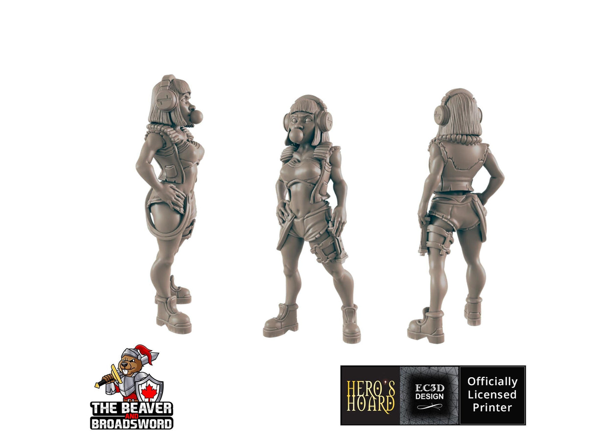 Bubblegum Sally Sci-fi Mini - EC3D | Legion | Cyberpunk | Starfinder | Scifi | Futuristic | Cybernetic | Female | VR |  28mm | 32mm Infinity-2