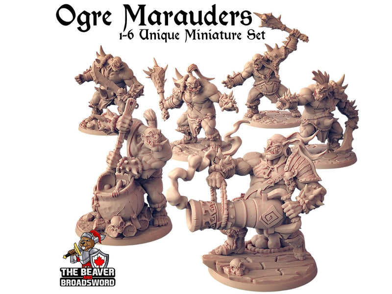 Ogre Marauders 1-6 Mini Bundle - Artisan Guild | DnD | Fighter | Barbarian | Monster | Male | Pathfinder, TTRPG Wargaming | Frostgrave Giant-1