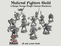 Fighter's Guild dnd mini set - Artisan Guild | Barbarian | Knight | Cleric | Paladin, Pathfinder, TTRPG, Wargaming, Warrior, Human, medieval-1