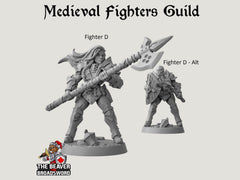 Fighter's Guild dnd mini set - Artisan Guild | Barbarian | Knight | Cleric | Paladin, Pathfinder, TTRPG, Wargaming, Warrior, Human, medieval-6