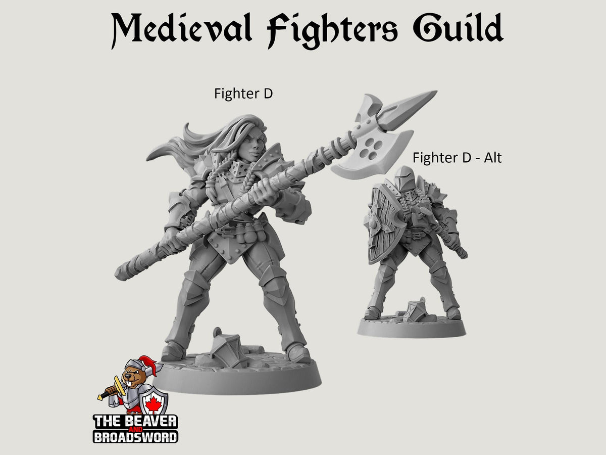 Fighter's Guild dnd mini set - Artisan Guild | Barbarian | Knight | Cleric | Paladin, Pathfinder, TTRPG, Wargaming, Warrior, Human, medieval-6