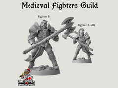 Fighter's Guild dnd mini set - Artisan Guild | Barbarian | Knight | Cleric | Paladin, Pathfinder, TTRPG, Wargaming, Warrior, Human, medieval-4