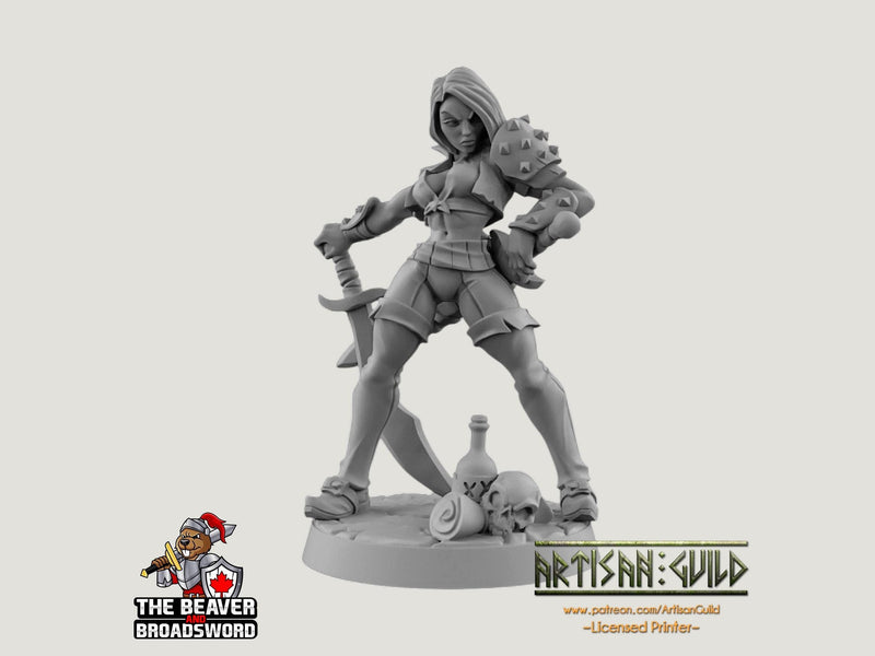 Aline the Bold dnd mini - Artisan Guild | Female | Human | Rogue | Pirate | 5e | Fantasy | Dungeons and Dragons | Tabletop | Mini | RPG-1